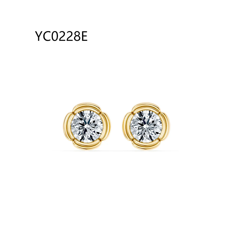 2-carat round bud earrings (single earring 1ct) · S925 Sterling Silver/Moissanite
