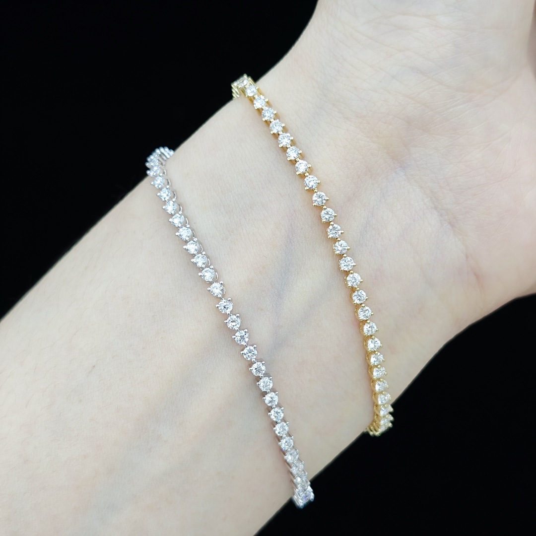 18K Gold Lab-Grown Diamond Tennis Bracelet – Approx. 2ct, 16cm — detail 10