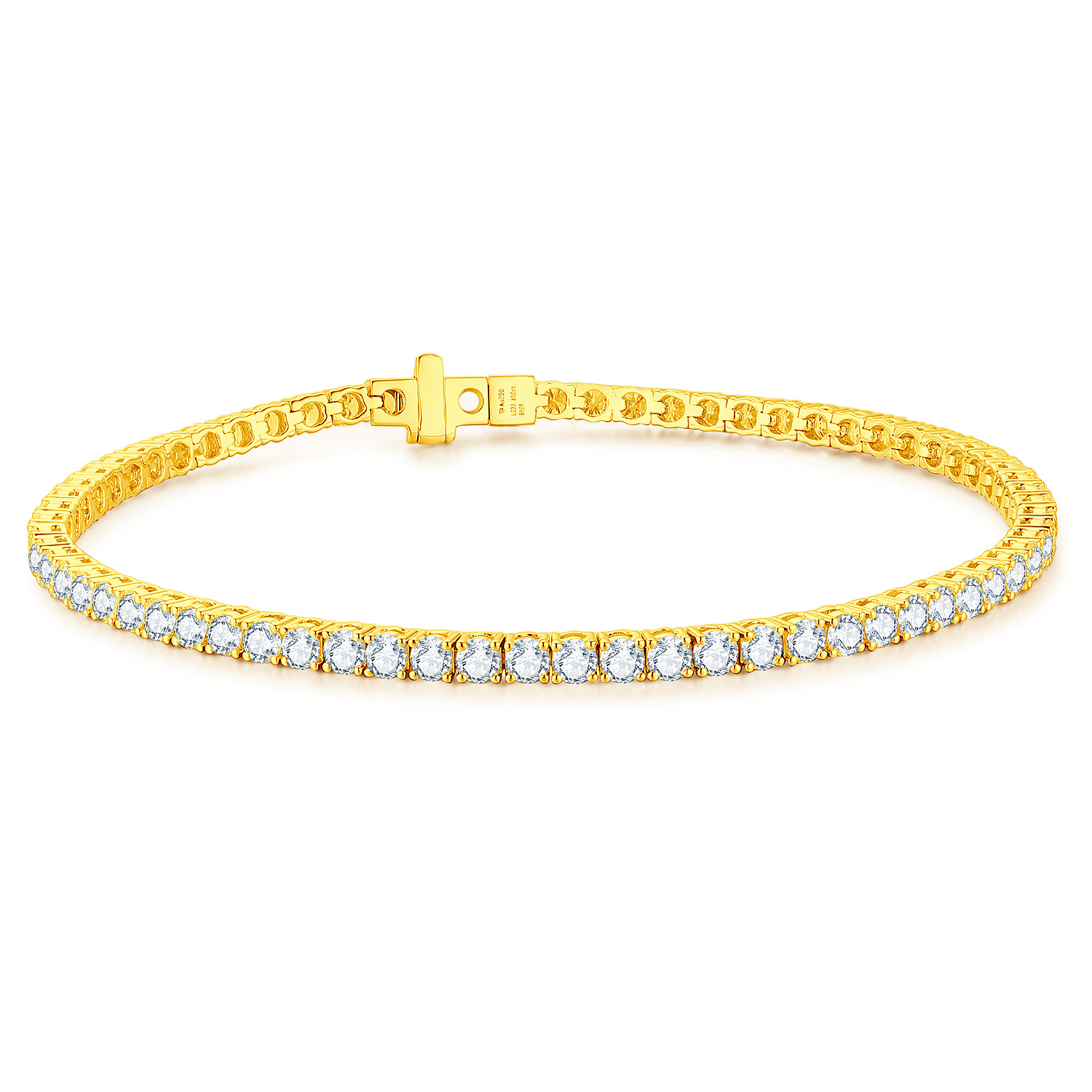 18K Gold Lab-Grown Diamond Tennis Bracelet – 3.4ct Total, 16cm — detail 6