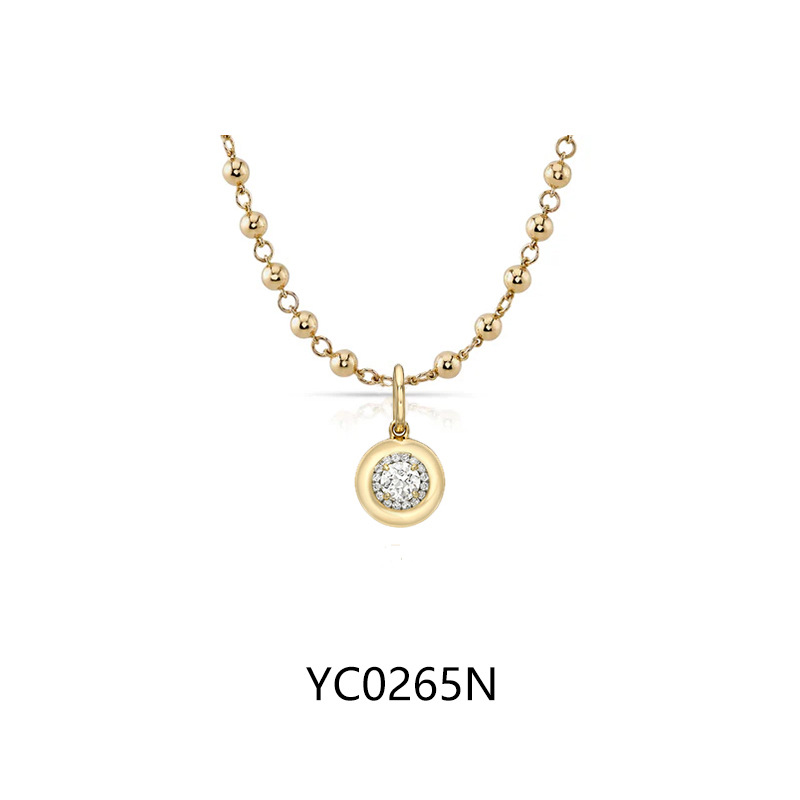 18K gold plated + 5mm moissanite · S925 silver / with chain (40+5cm)