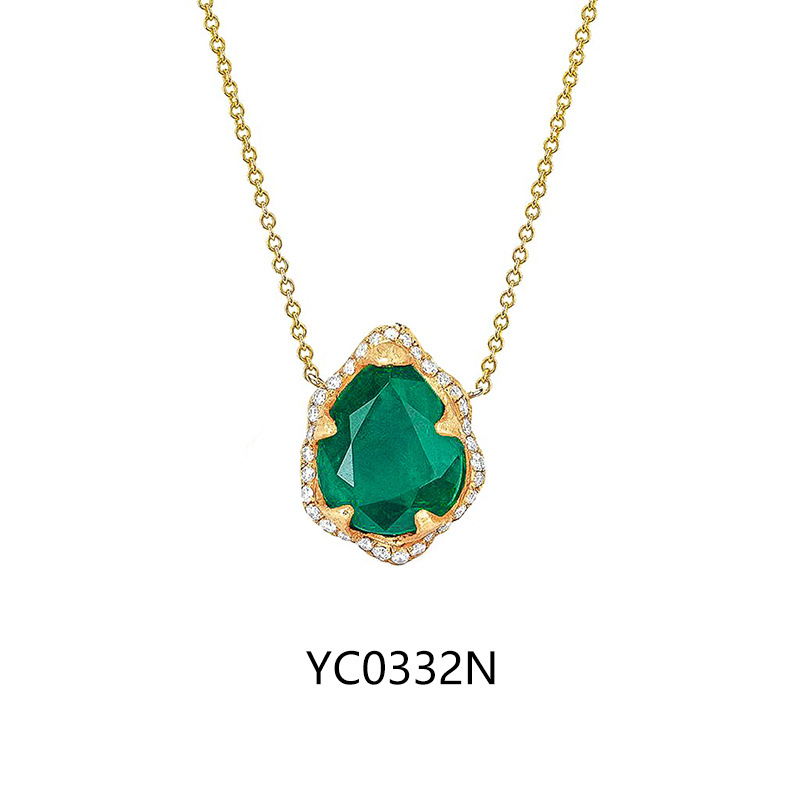 Lab Grown Zambian Emerald Ring, S925 Silver 18K Gold Plated Vintage Gemstone Ring For Women — detail 9