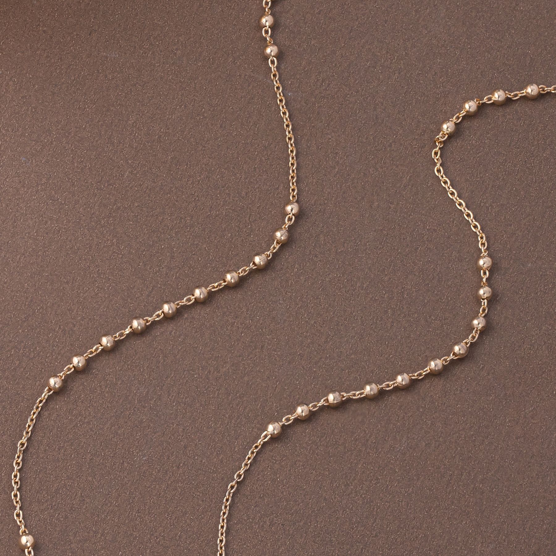 Octagon Cut Gemstone Pendant Necklace, S925 Sterling Silver 18K Gold Plated, Lab Grown Gem Beaded Chain Necklace — detail 2