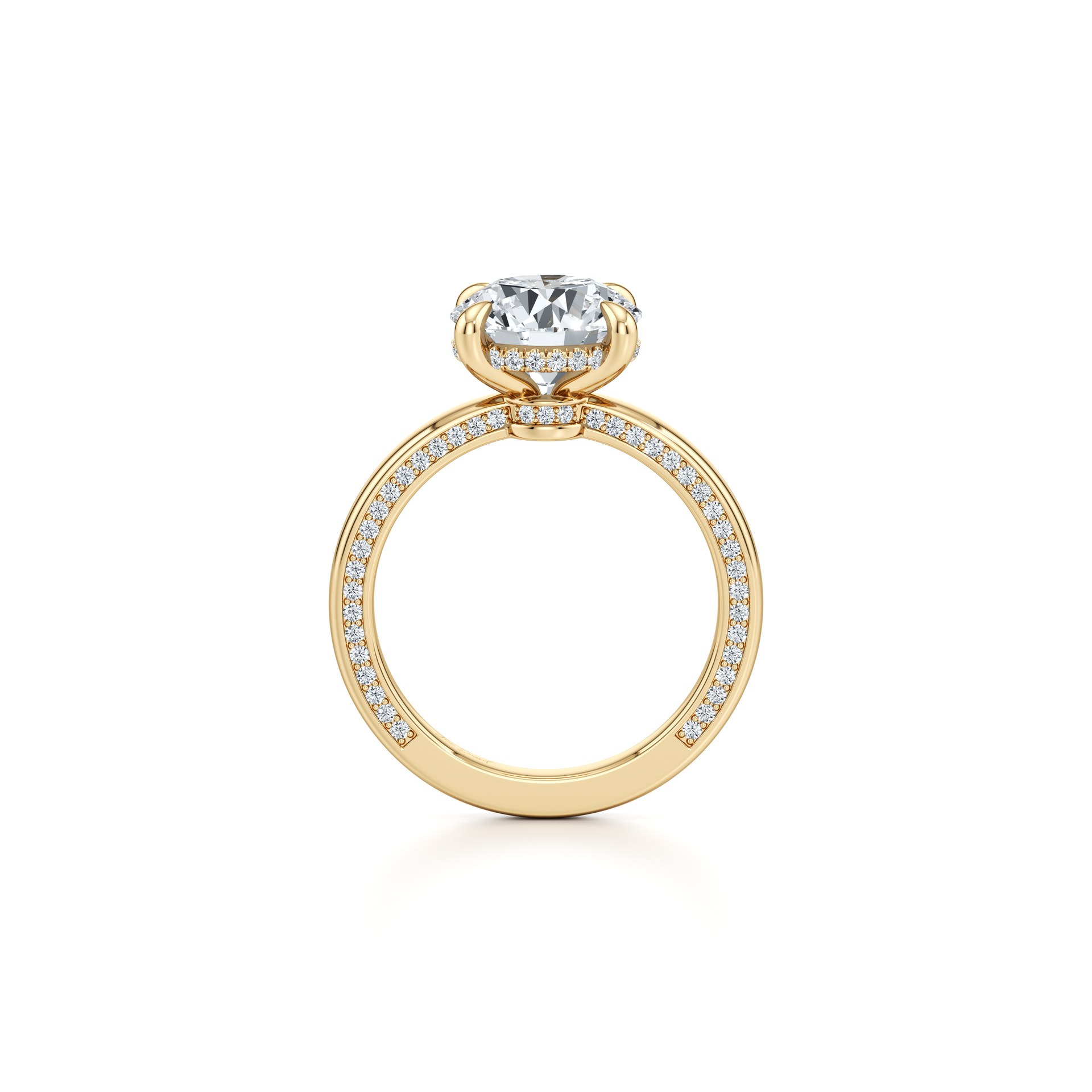 2CT 3CT Moissanite Four Claws Ring 925 Sterling Silver 18K Gold Plated Engagement Wedding Ring — detail 1