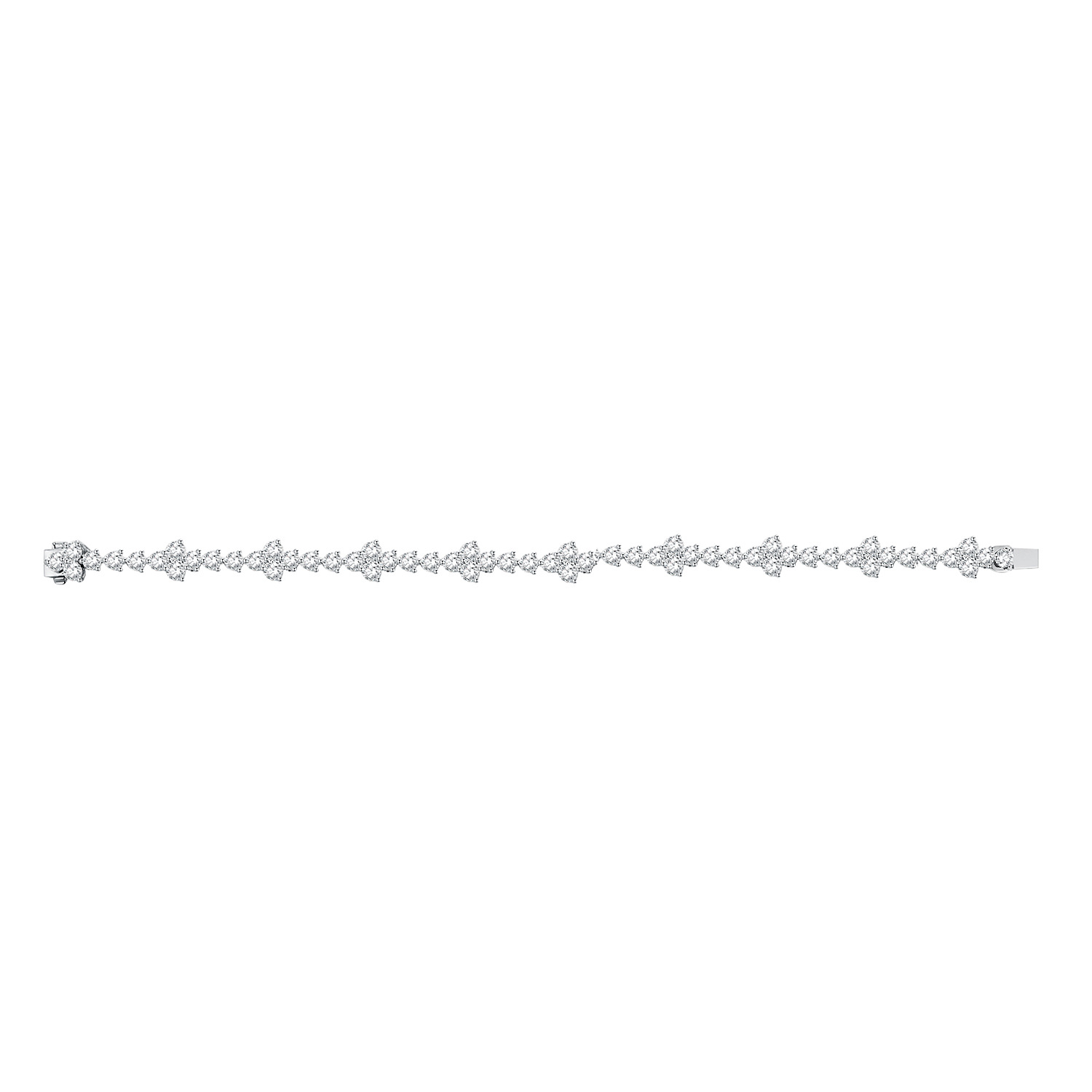 18K Gold Three-Prong Floral Diamond Bracelet – Approx. 6.75ct, 16.5cm — detail 8