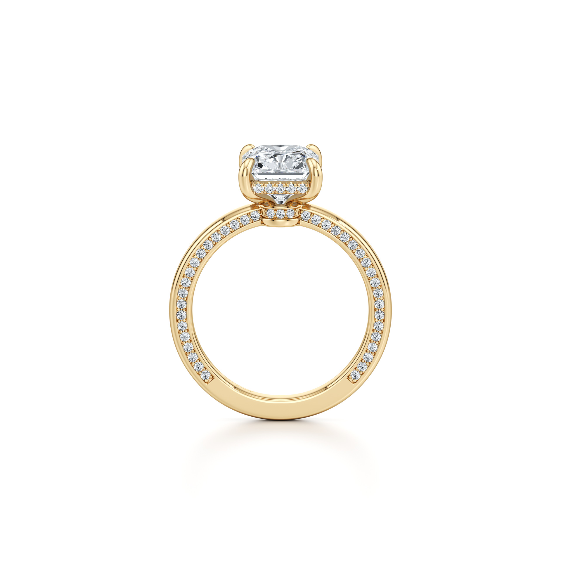 2CT 3CT Moissanite Four Claws Ring 925 Sterling Silver 18K Gold Plated Engagement Wedding Ring — detail 7