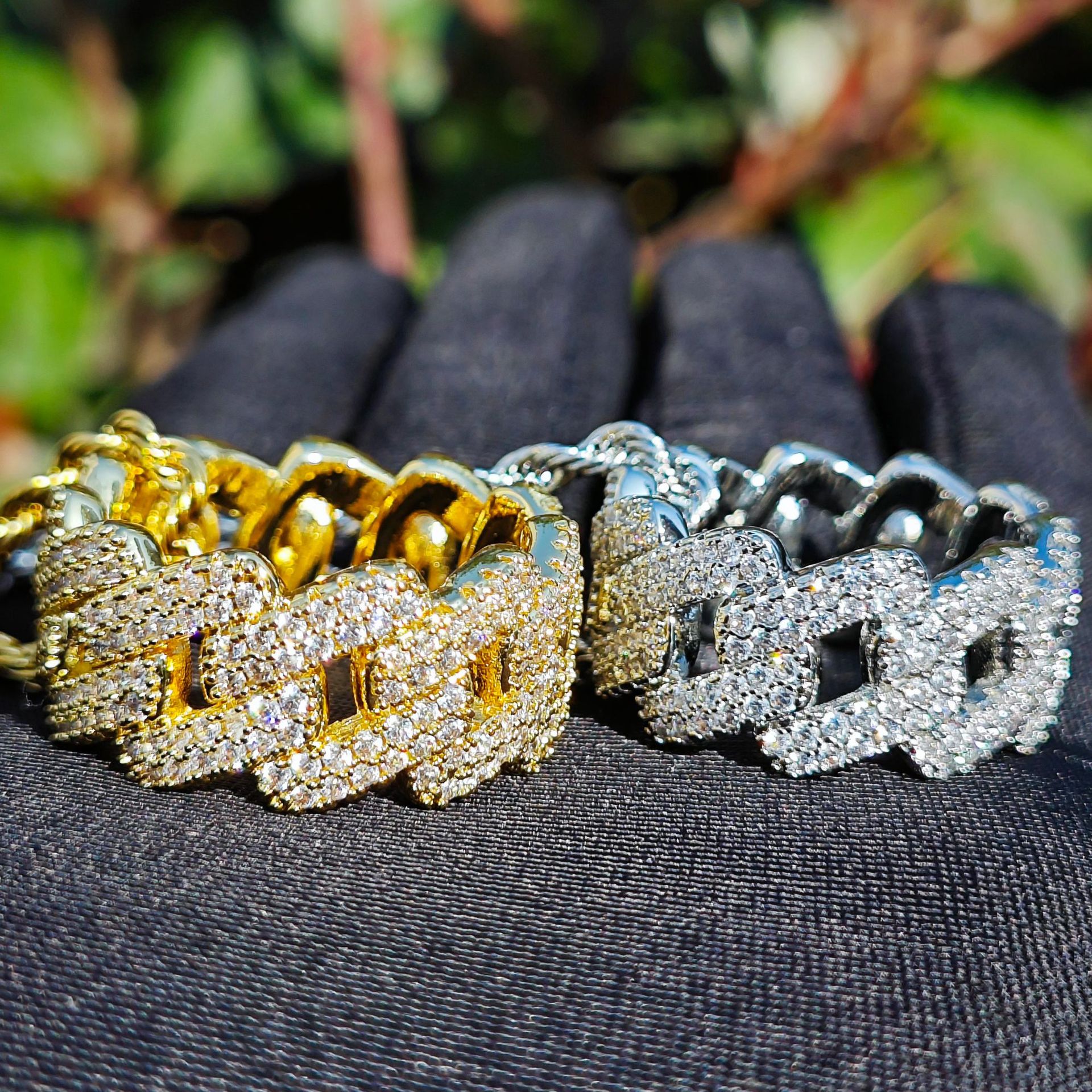 Iced Out Cuban Link Ring Hip Hop Men Statement Full Paved CZ Ring — detail 2