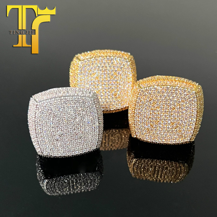 Square Iced Out Hip Hop Statement Ring for Me — detail 3