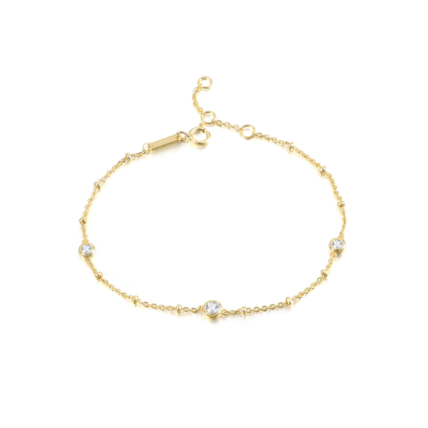 Aodhy Bubble Solitaire Moissanite or Lab-Grown Diamond Bracelet — detail 7