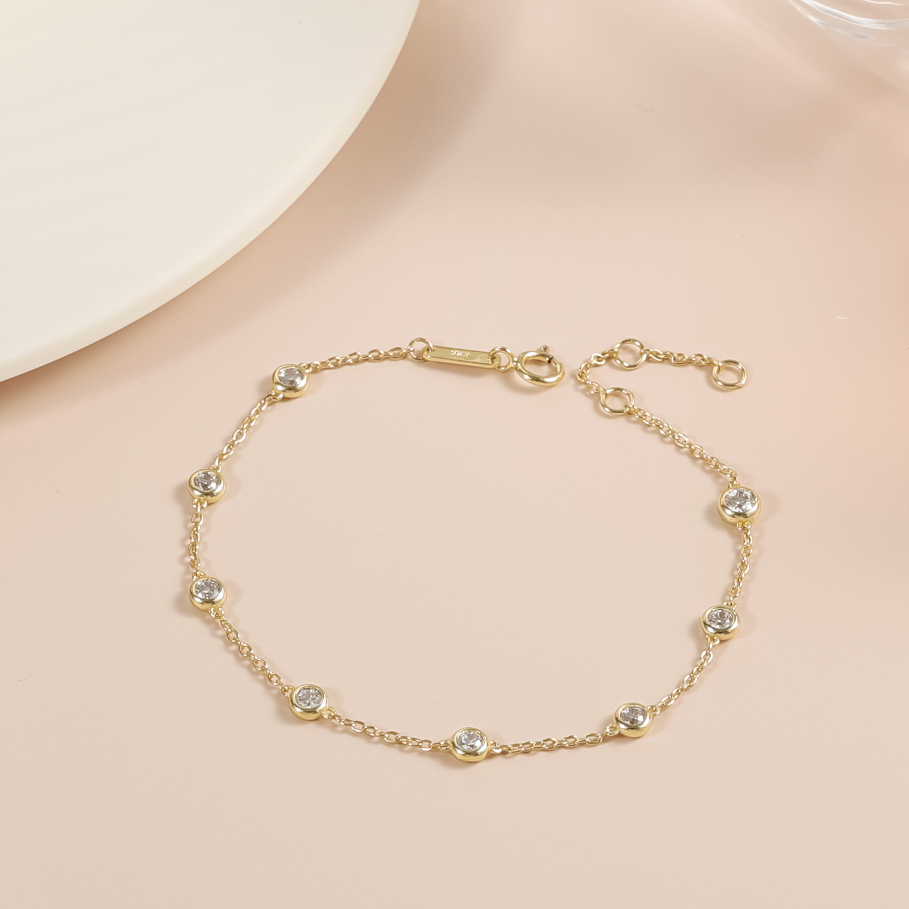 Aodhy Bubble Bezel-Set Moissanite or Lab-Grown Diamond Bracelet — detail 8