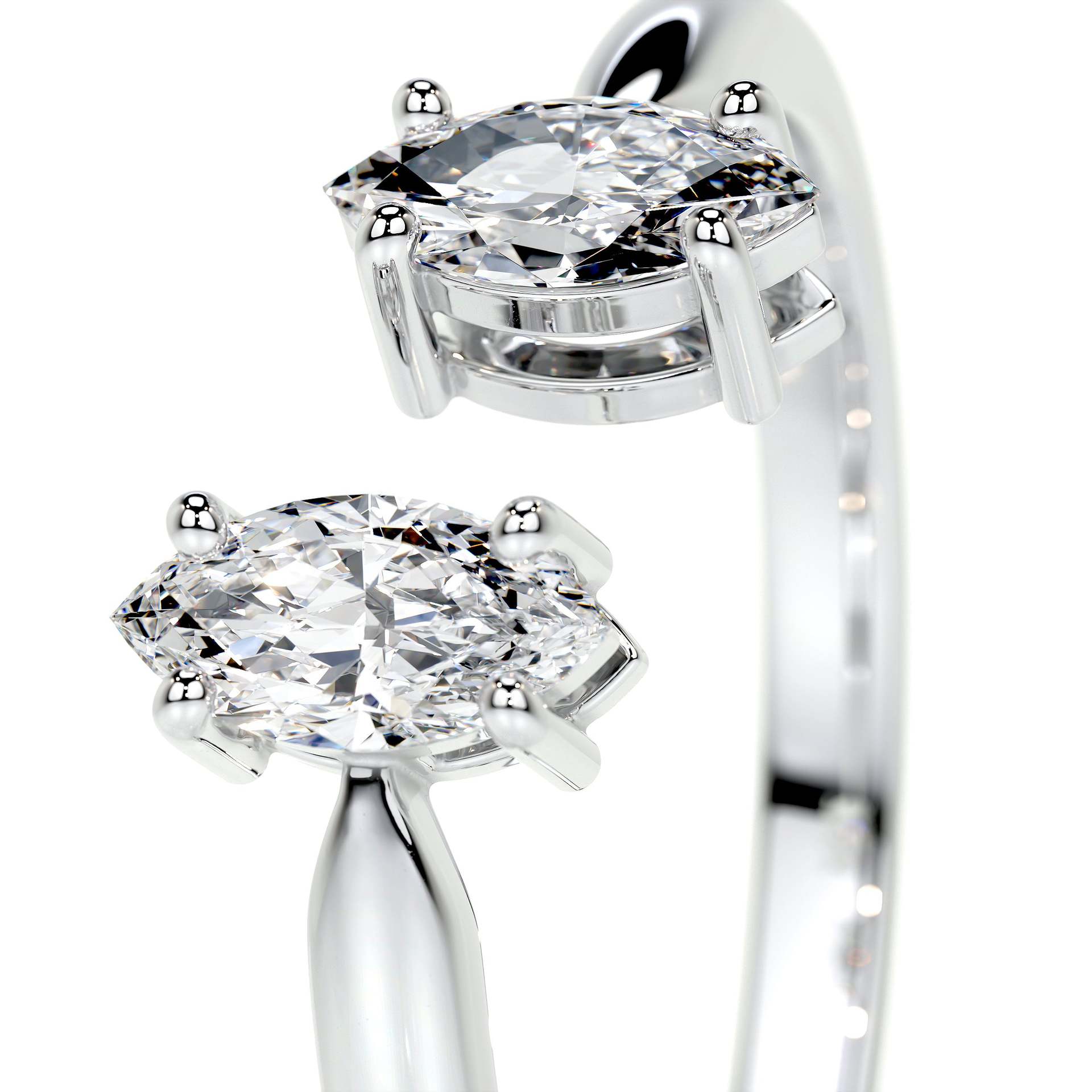 Stylish, open-design ring with a "quiet luxury" aesthetic—a trendy, cross-border fashion piece crafted from S925 sterling silver, gold-plated, and set with a moissanite stone. — detail 21
