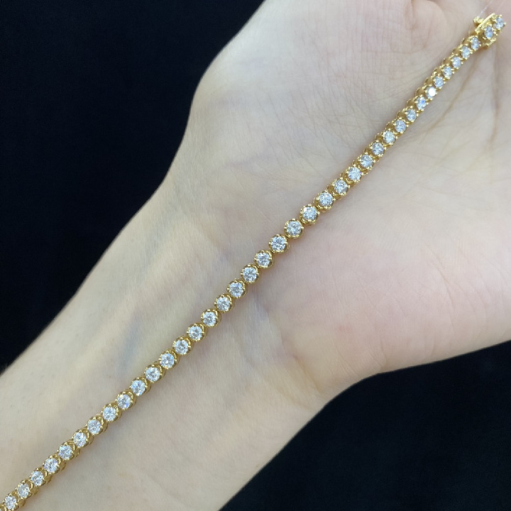 Aodhy 18K Yellow Gold 2.35 ct Lab-Grown Diamond Tennis Bracelet — detail 4