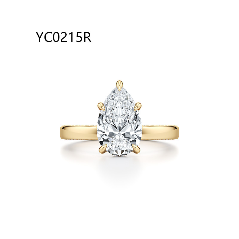 2CT Pear Moissanite Ring