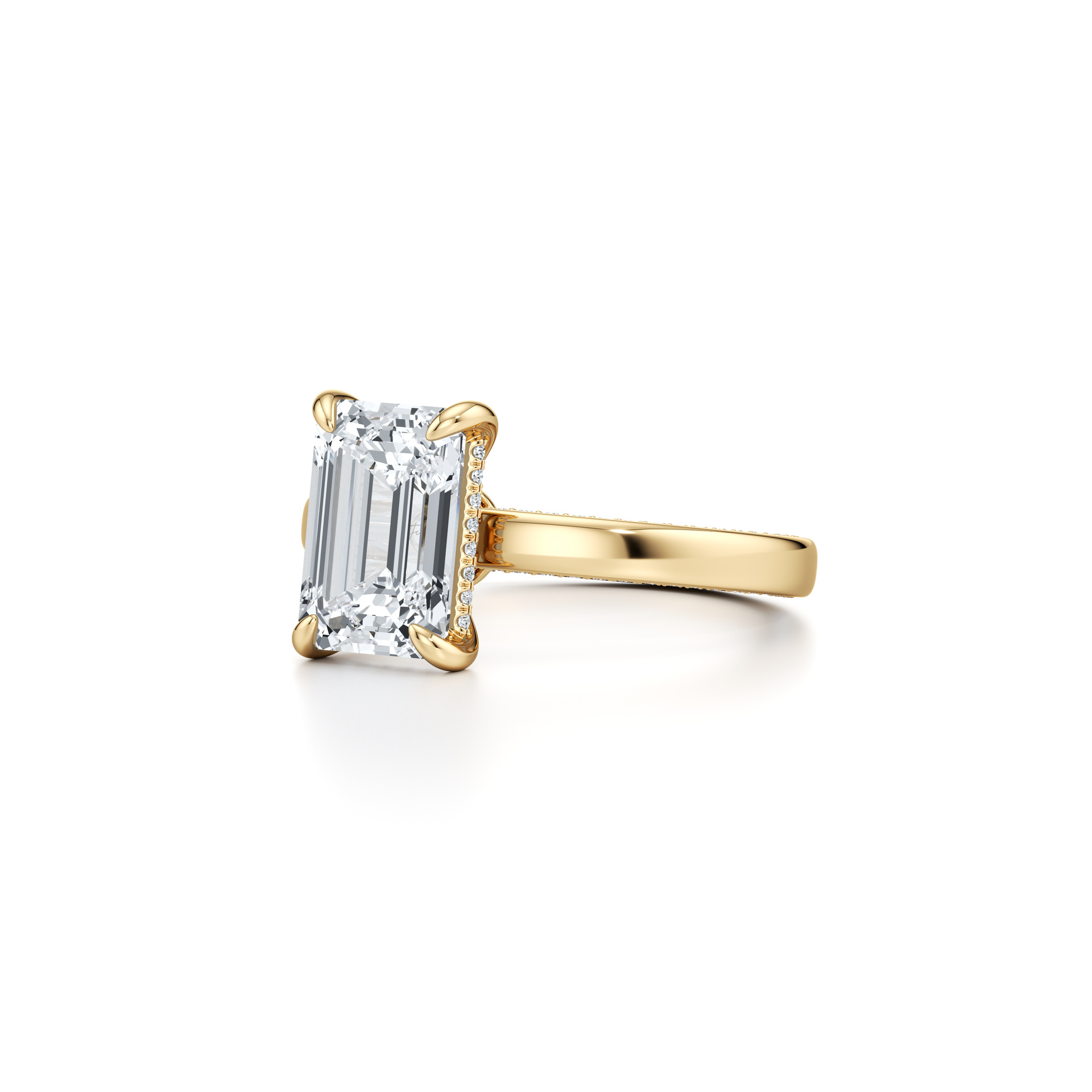 2CT 3CT Moissanite Four Claws Ring 925 Sterling Silver 18K Gold Plated Engagement Wedding Ring — detail 5