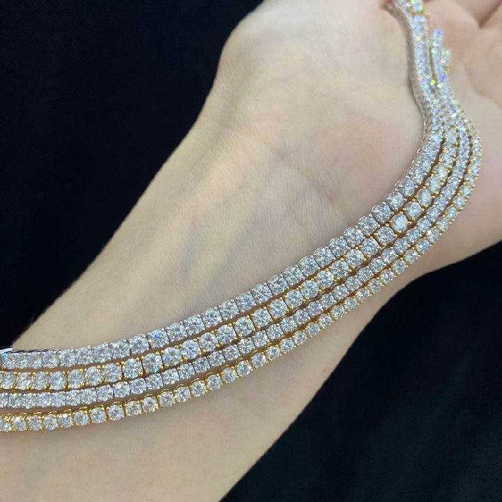 18K Gold Lab-Grown Diamond Tennis Bracelet – 3.4ct Total, 16cm — detail 10