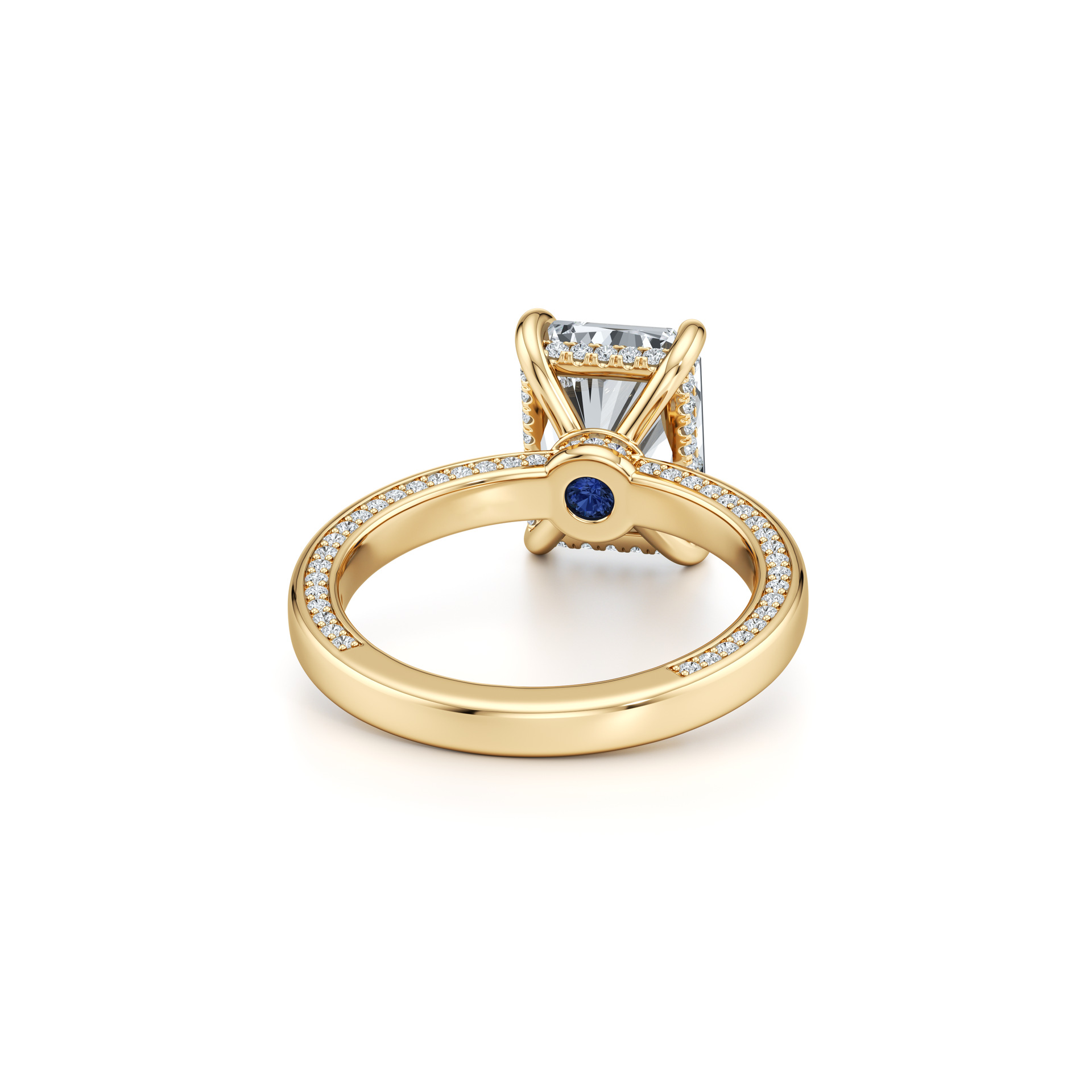 2CT 3CT Moissanite Four Claws Ring 925 Sterling Silver 18K Gold Plated Engagement Wedding Ring — detail 3