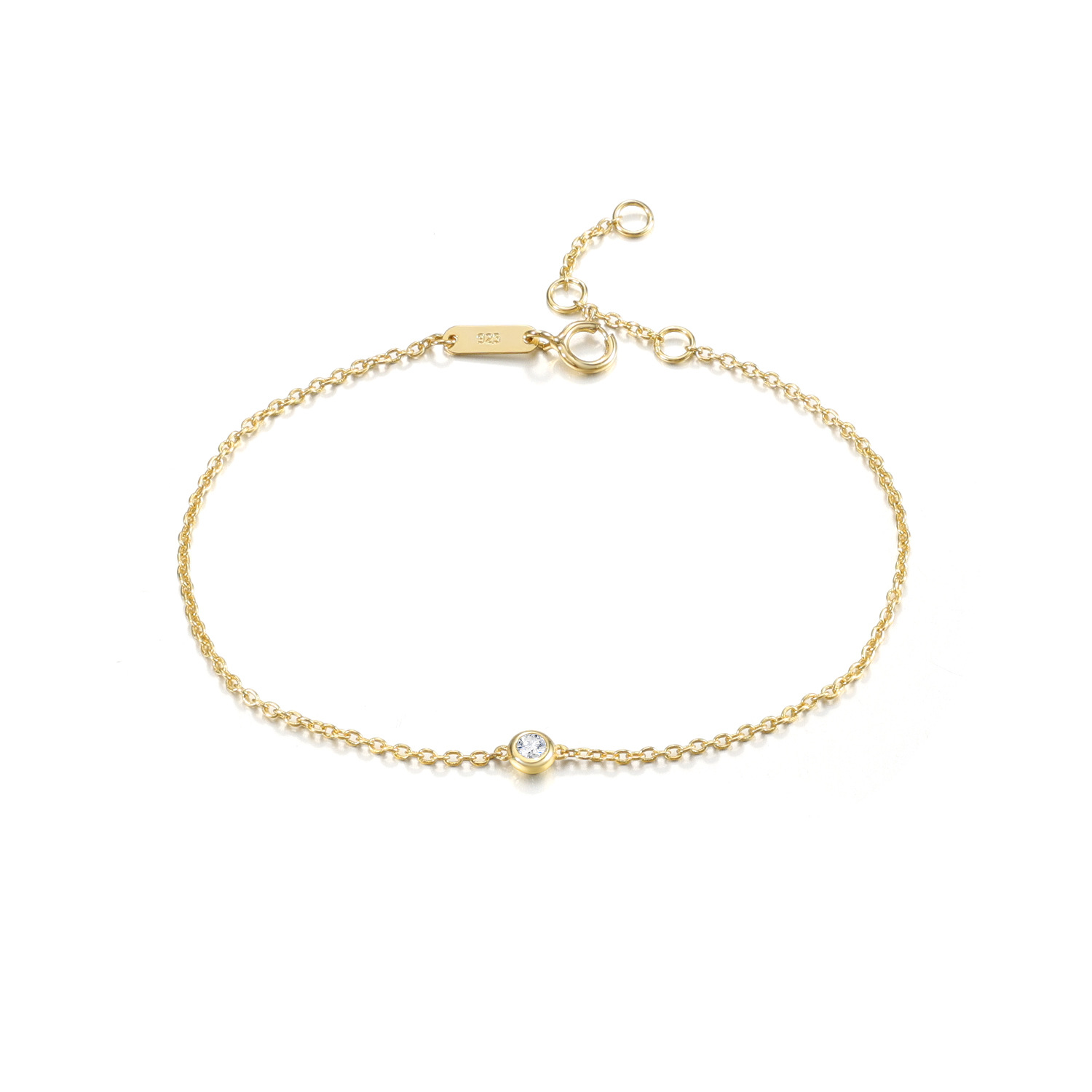 Aodhy Bubble Bezel-Set Solitaire Moissanite or Lab-Grown Diamond Bracelet — detail 9