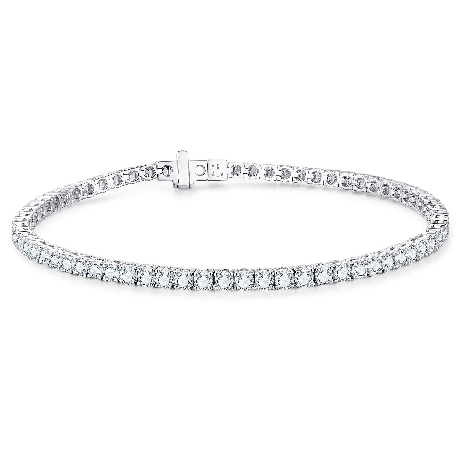 18K Gold Lab-Grown Diamond Tennis Bracelet – 3.4ct Total, 16cm — detail 4