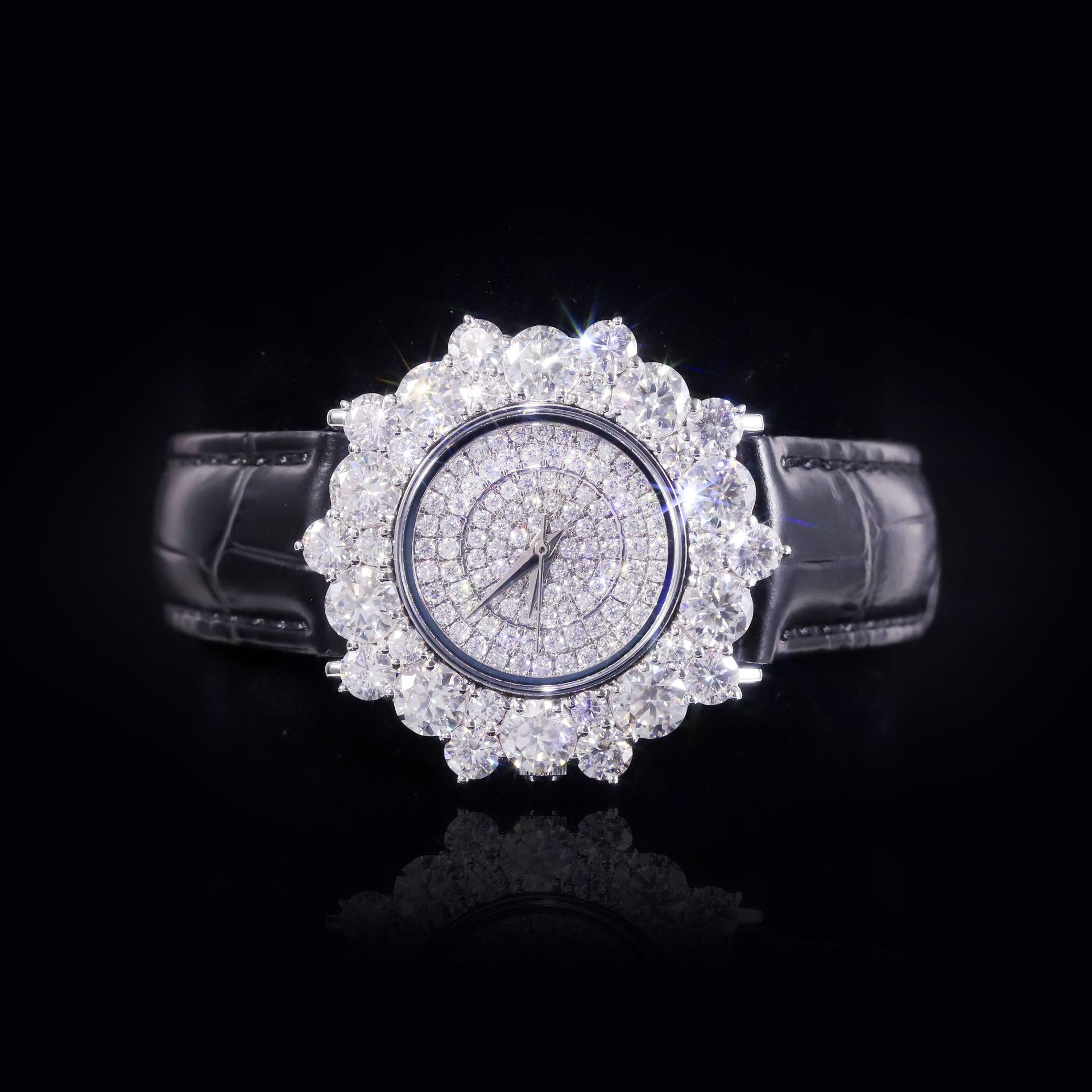 Aodhy 925 Sterling Silver Moissanite Leather Strap Watch — detail 15