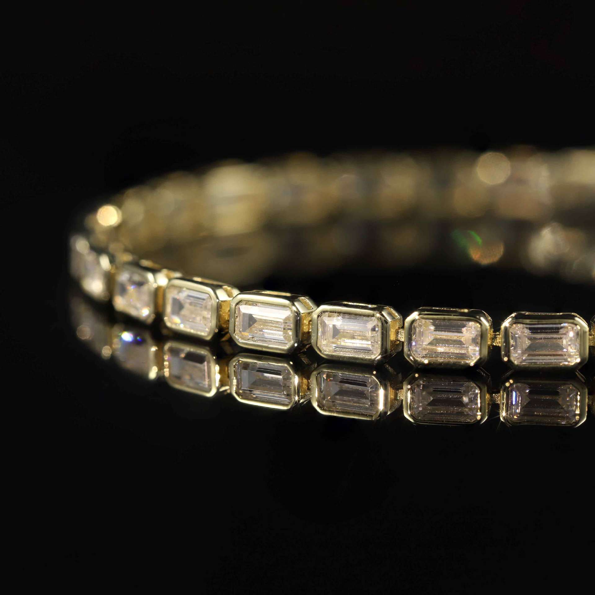 S925 Sterling Silver Moissanite Tennis Bracelet – 6 Stone Shapes, 7 Inches — detail 42
