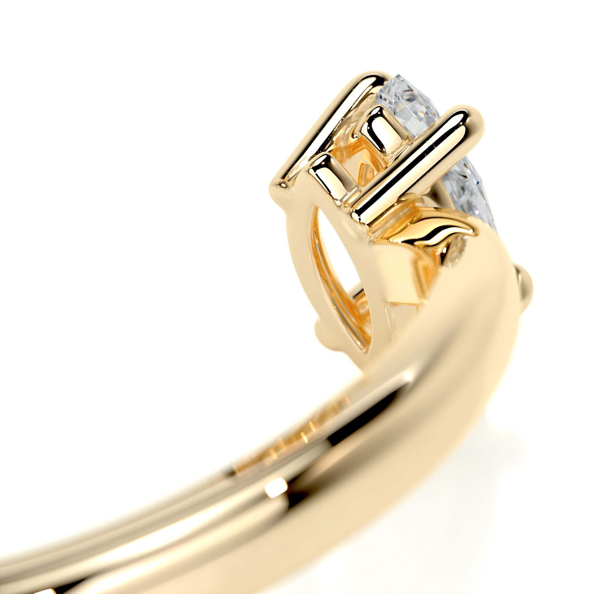 Stylish, open-design ring with a "quiet luxury" aesthetic—a trendy, cross-border fashion piece crafted from S925 sterling silver, gold-plated, and set with a moissanite stone. — detail 9
