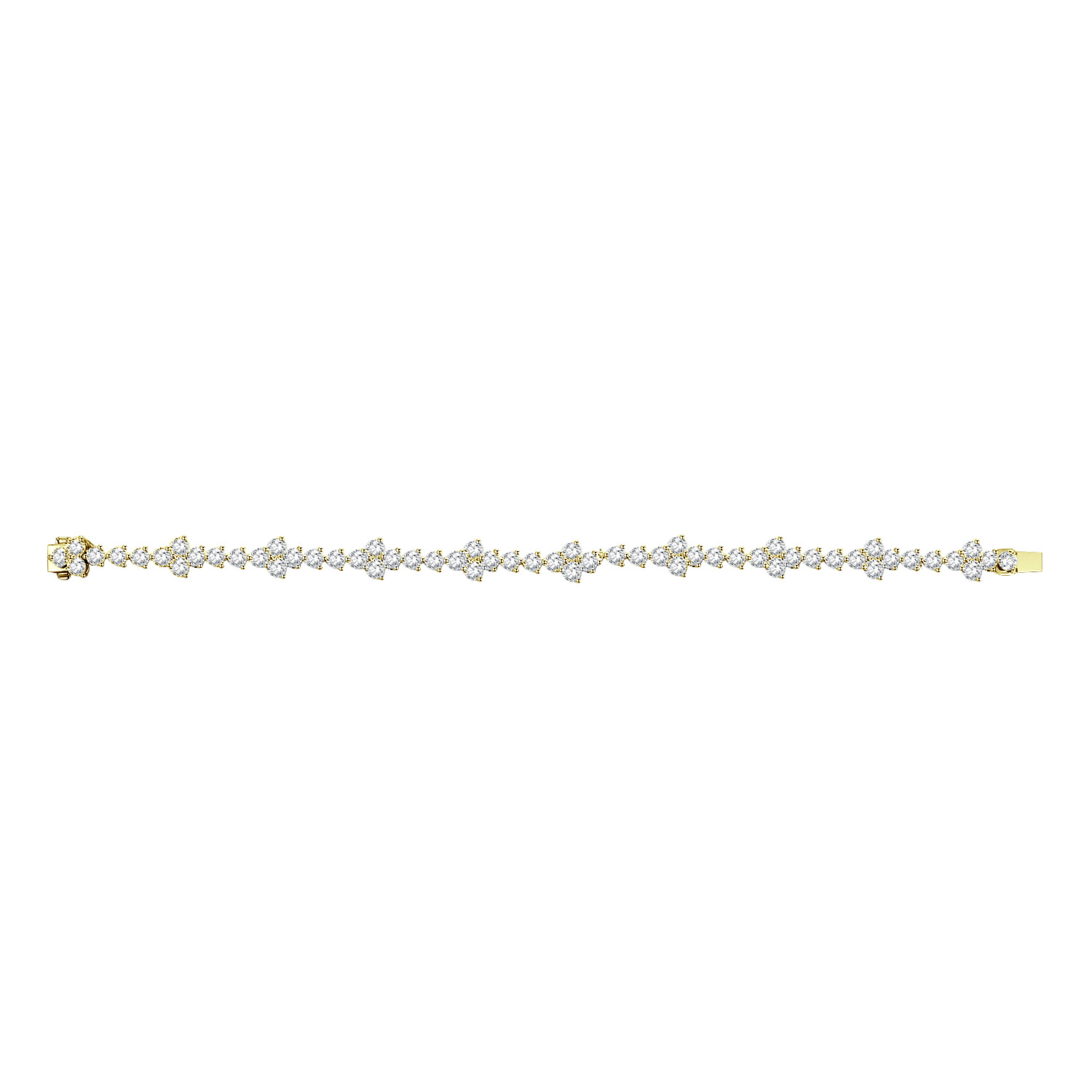 18K Gold Three-Prong Floral Diamond Bracelet – Approx. 6.75ct, 16.5cm — detail 10