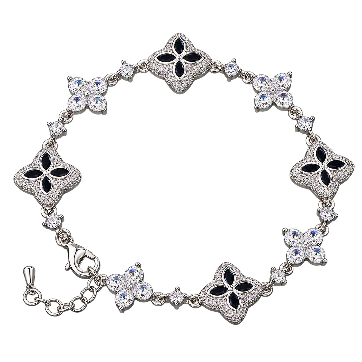 14mm Iced Out Four Leaf Clover Bracelet