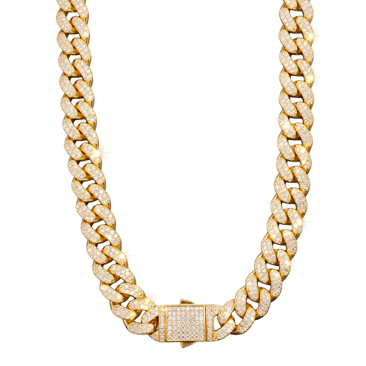 aodhy 14mm iced out classic cuban chain