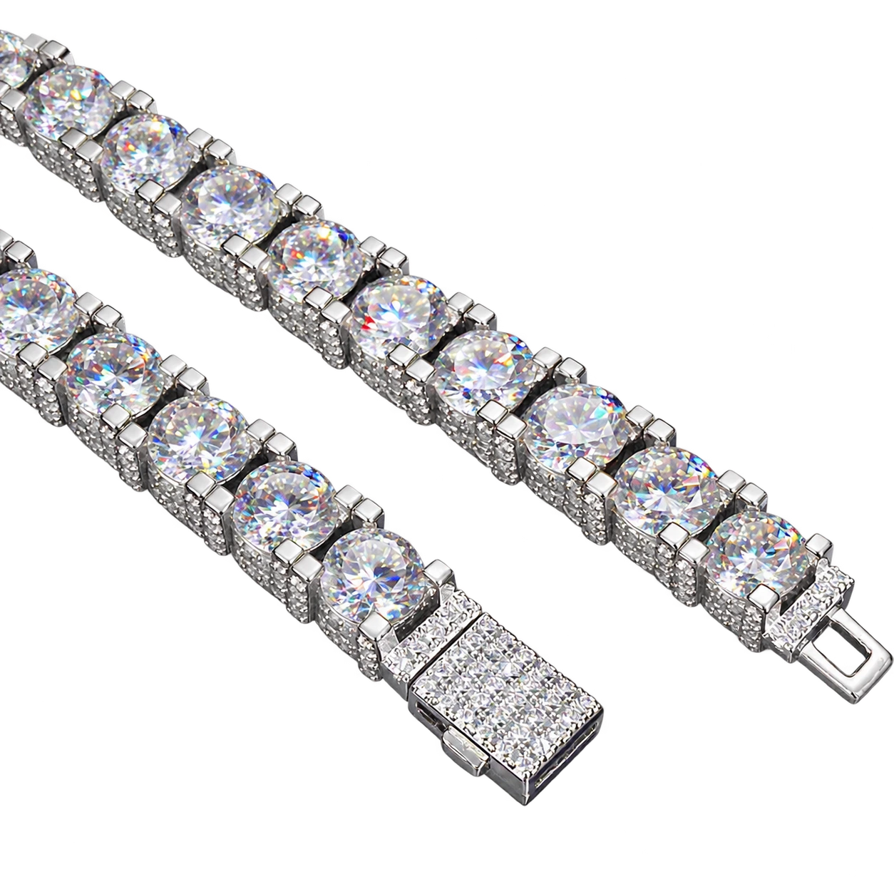 AODHY 6.5mm Tennis Bracelet with Iced Out Sides